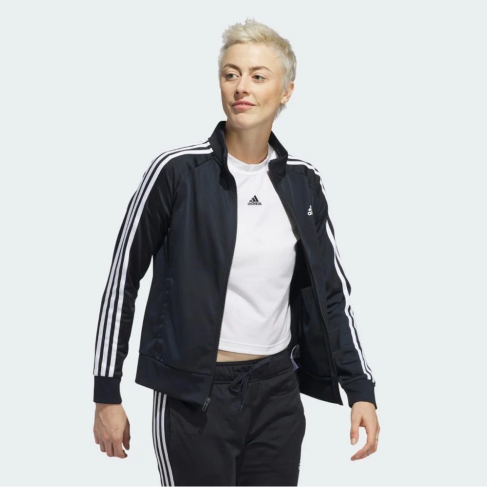 BNWT Women's Adidas Essentials Warm-Up Slim 3-Stripes Track Jacket! - Picture 3 of 5